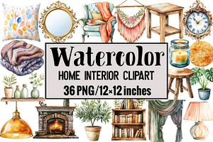 Home Interior Clipart, an Illustration by Design Market