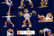 Yoga pose 3D Character pack, a Characters & Person 3D Model by orenjidesign (Thumbnail 8 of 8)
