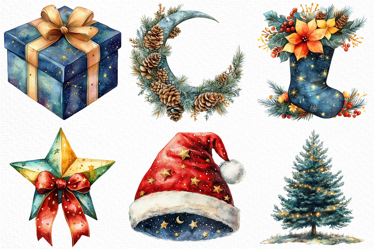 Celestial Christmas Clipart, an Illustration by Craft Nest (Photo 3 of 6)
