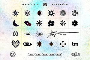 235 Y2K Shapes, Icons And Elements