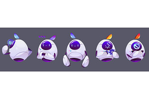 Chatbot assistant mascots isolated, a Technology Illustration by art PVP - market
