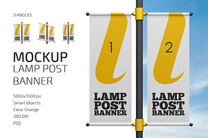 Lamp Post Banner Mockup Set