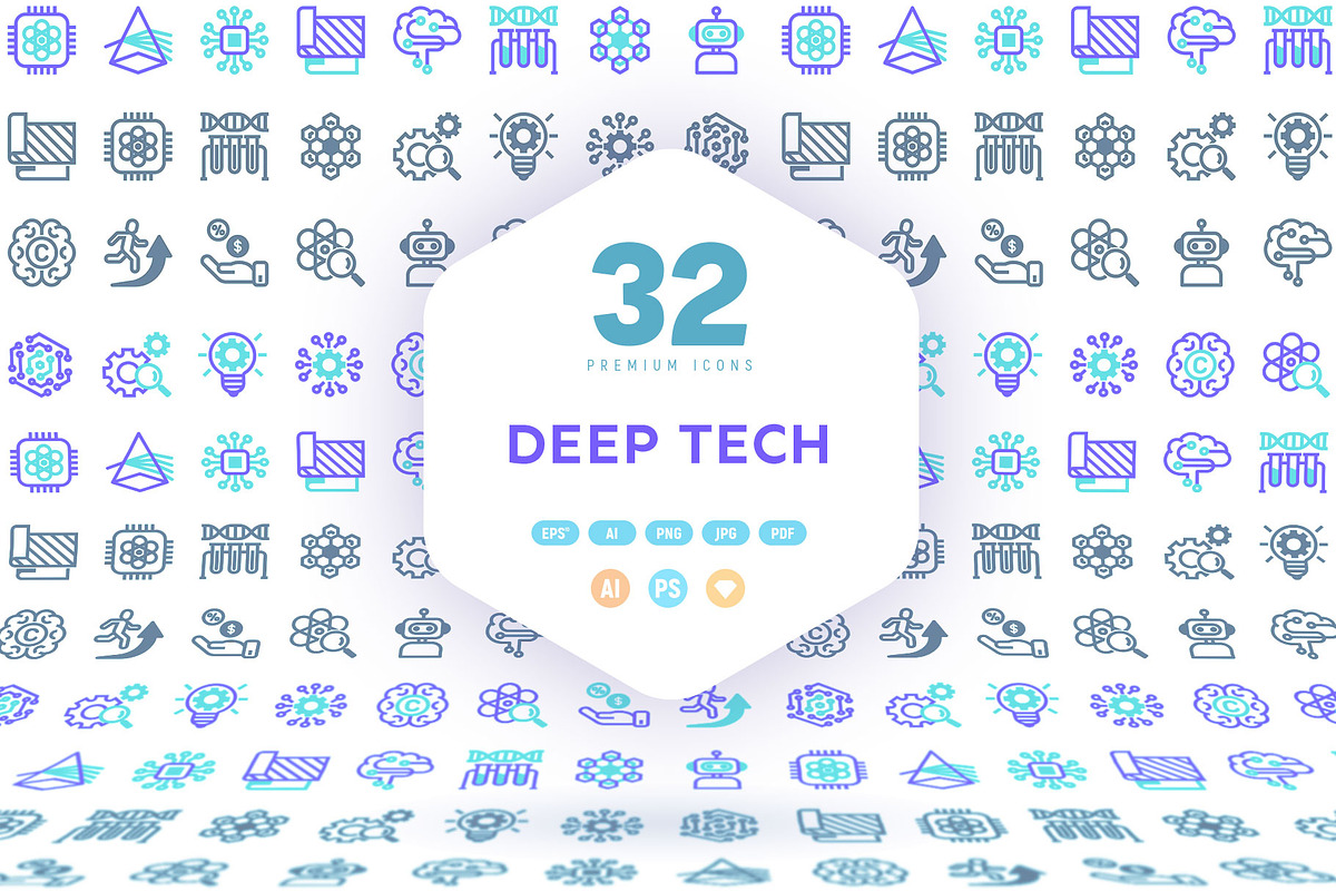 Deep Tech | 32 Icons Set, an Outline Icon by Marina Silence (Photo 17 of 17)
