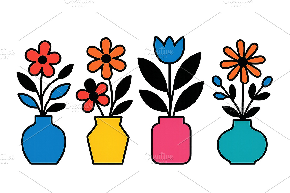 Colorful vector illustration of four, an Illustration by ZinetroN
