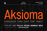 Aksioma - Condensed sans serif, a Sans Serif Font by Zafara Studios (Thumbnail 1 of 8)