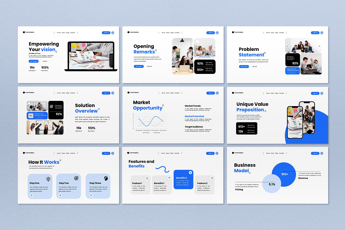 Blue Business Agency PPT, a Presentation Template by graphicook (Photo 2 of 4)
