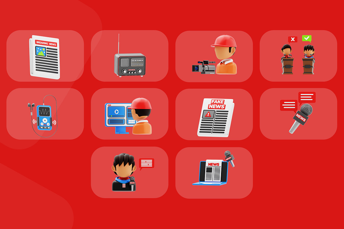 Journalism 3D Icon Pack, a 3D by novia99design (Photo 5 of 6)