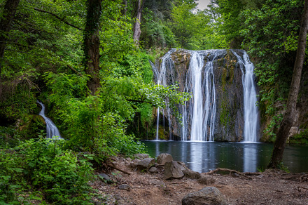 Beautiful big waterfall in Spain in