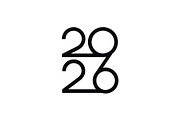 2026 Number Typography Vector Set, a Work Illustration by Vectorium Studio (Thumbnail 19 of 20)