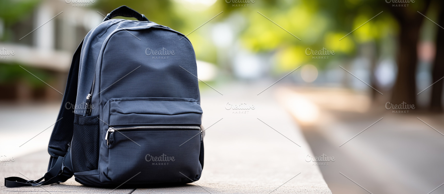 Dark blue backpack on outdoor bench, a School & Education Photo by MistyDay