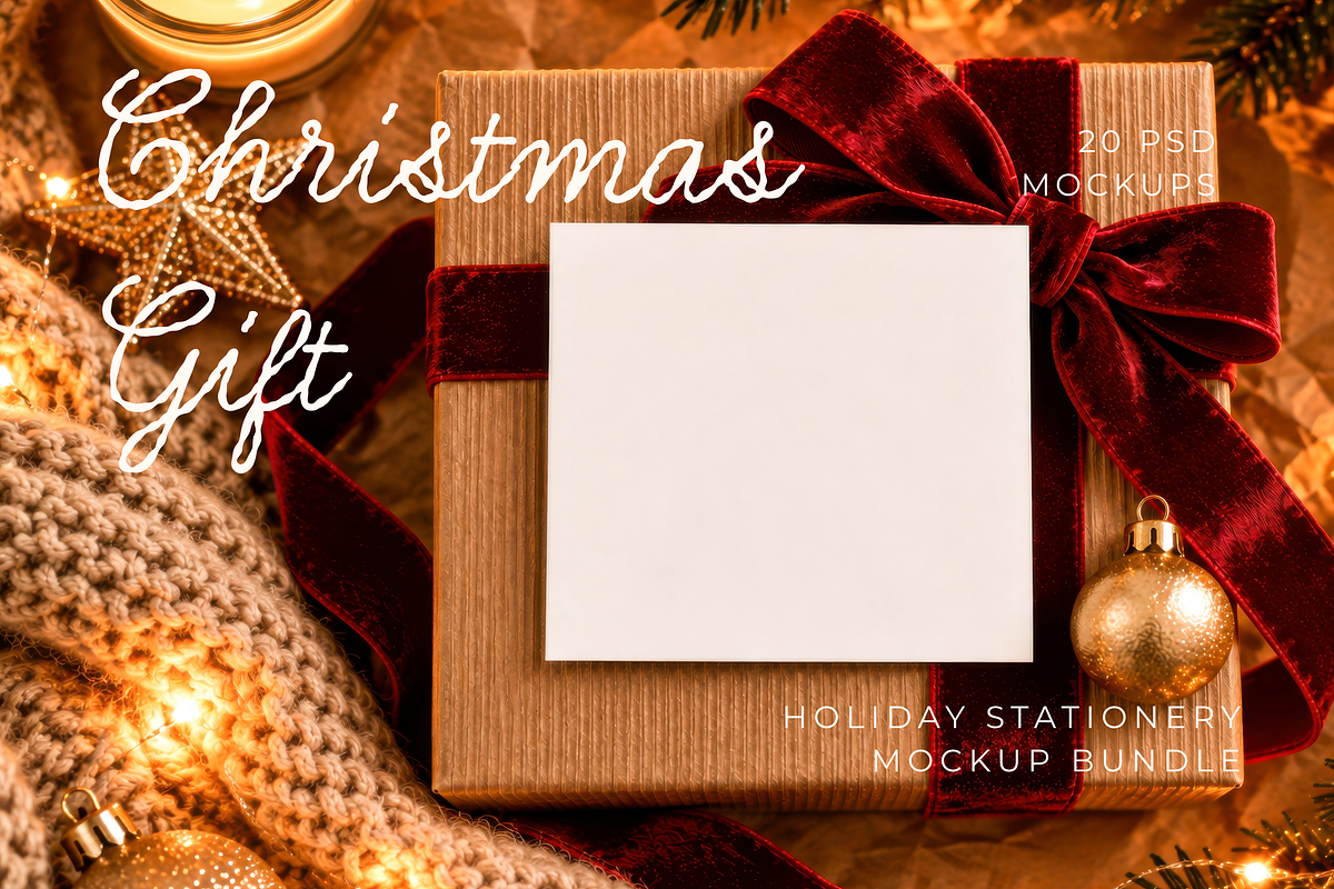 Christmas Stationery Mockup Bundle, an Advertising Mockup by Serenefeeling (Photo 1 of 14)