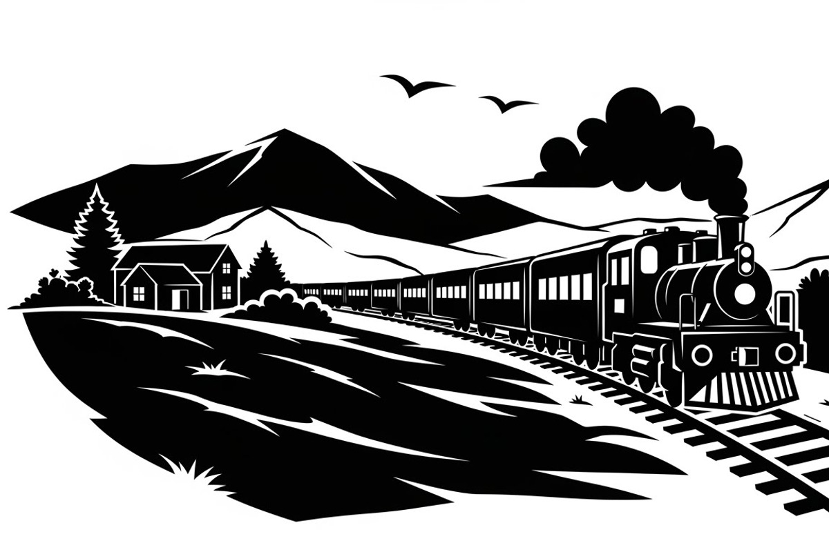 train transport silhouettes, an Illustration by Amazin_art (Photo 15 of 31)