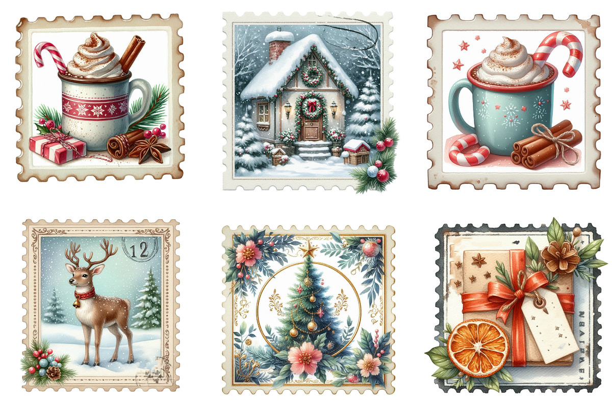 Christmas Holiday Postage Stamp, an Illustration by Designking (Photo 4 of 5)