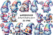 Lridescent Christmas Gnome Clipart, an Illustration by CraftArtStudio (Thumbnail 1 of 6)