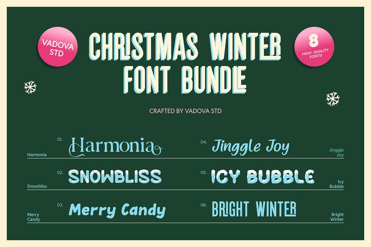 Christmas Winter Font Bundle, a Sans Serif Font by Vadovastd (Photo 2 of 9)