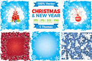 Christmas and New Year Backgrounds, a Decorative Illustration by TAlex (Thumbnail 1 of 7)