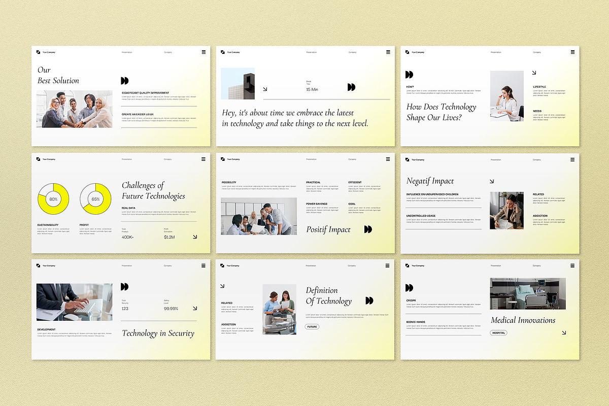 Yellow Modern Pitch Deck PPT, a Presentation Template by graphicook