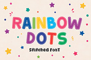 Rainbow Dots - Sticker Font, a Handwritten Font by Mozatype (Thumbnail 1 of 10)