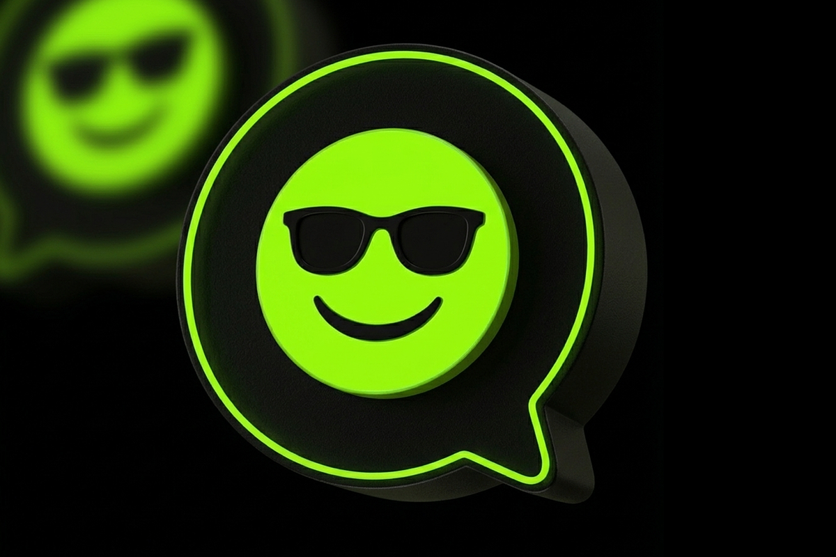 3D Neon Cool Sunglasses Emoji Chat, an Emoji Icon by microtasker (Photo 1 of 2)
