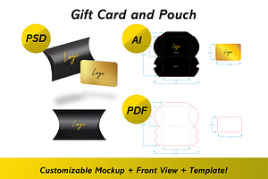 Gift Card Pouch Mockup Template