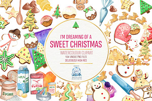 Christmas Cookies 104 Clipart Bundle