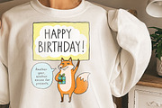 Cat and Animals Funny Birthday PNG, a Graphic by GlitterCraft (Thumbnail 12 of 101)
