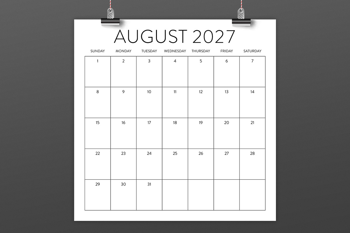 2027 Square Calendar Template, a Stationery Template by Running With Foxes (Photo 3 of 5)