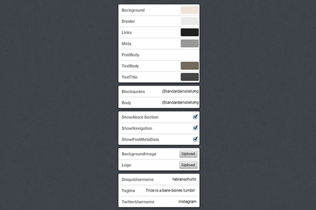 Trice ~ a minimal tumblr theme, a Websites & App Template by Fabian Schultz (Photo 4 of 4)