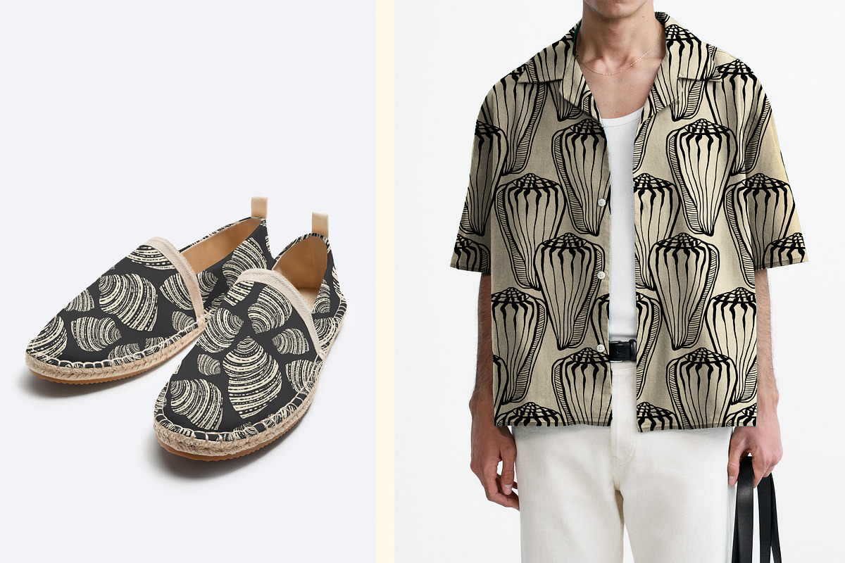 100 Seashell Vector Patterns, a Pattern Graphic by Andre_Eva (Photo 2 of 8)