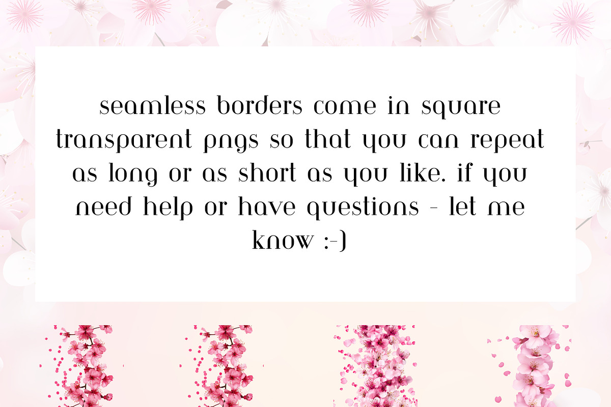 Cherry Blossom Seamless Borders, an Object Graphic by AllTheKewtClipart (Photo 10 of 10)