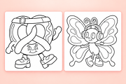 Groovy Fun Coloring Pages, an Object Illustration by Inkivelle Studio (Thumbnail 2 of 3)