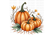 Pumpkins with Autumn Vines, a Decorative Illustration by Bloom Craft Creations (Thumbnail 2 of 12)
