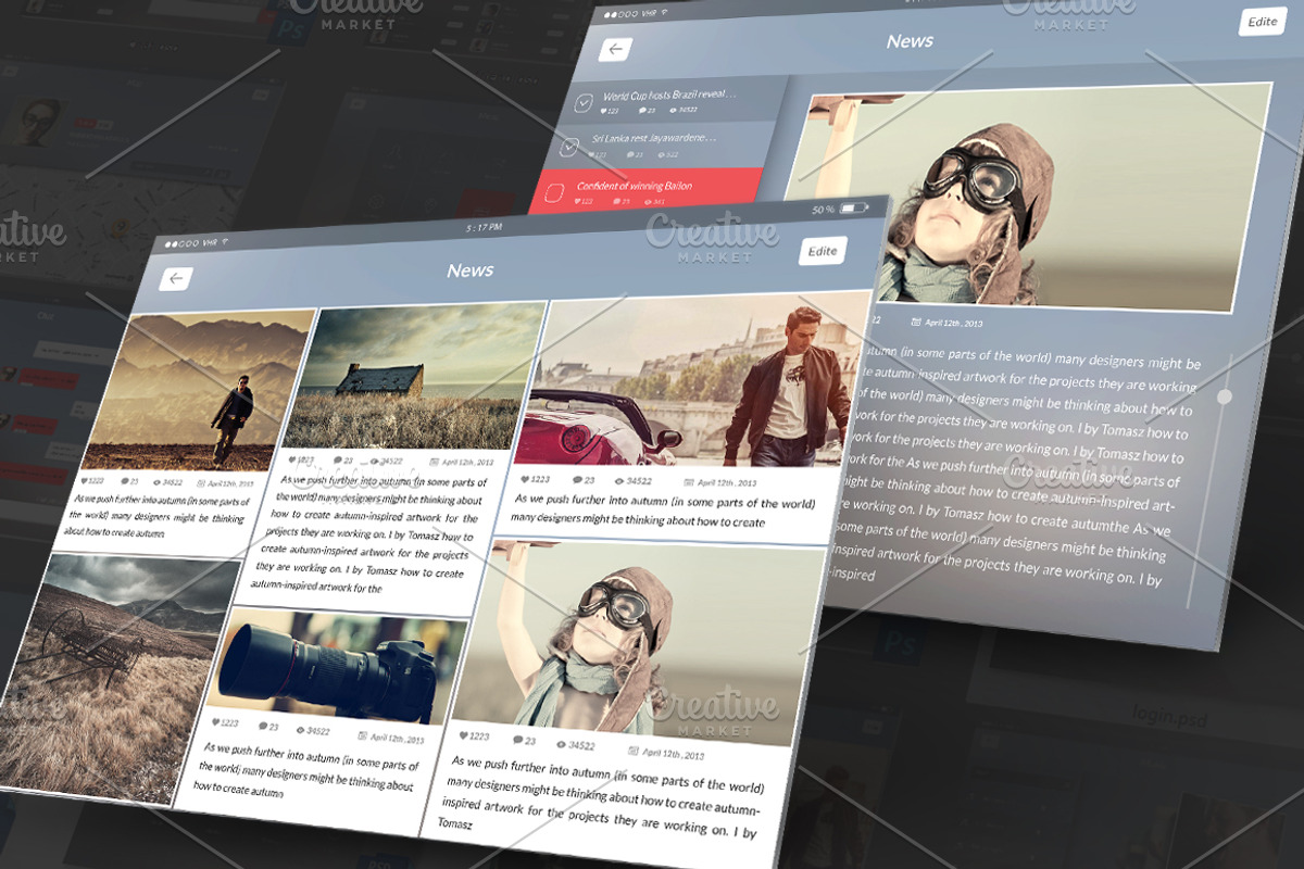 Tbalet Flat UI kit, an UI Kit Template by Alireza Farzad (Photo 8 of 8)
