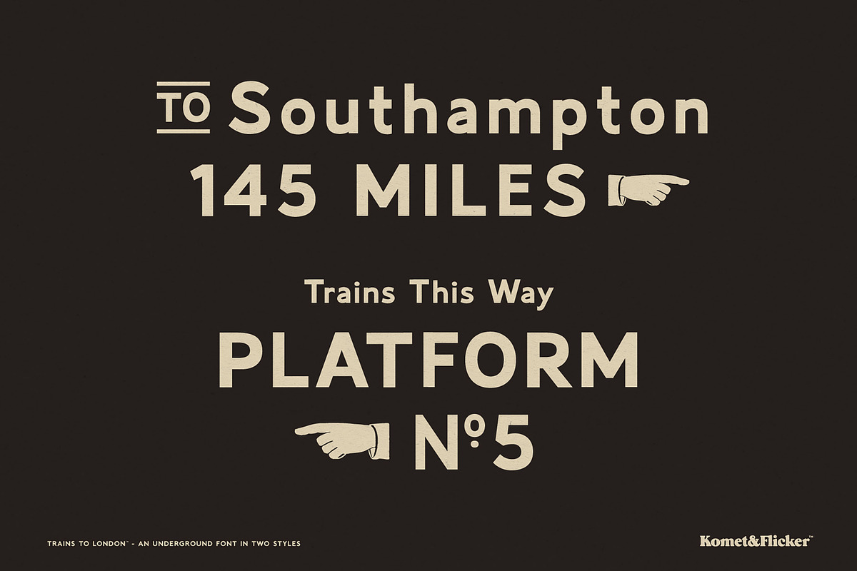 Trains to London, a Sans Serif Font by Komet & Flicker (Photo 7 of 14)