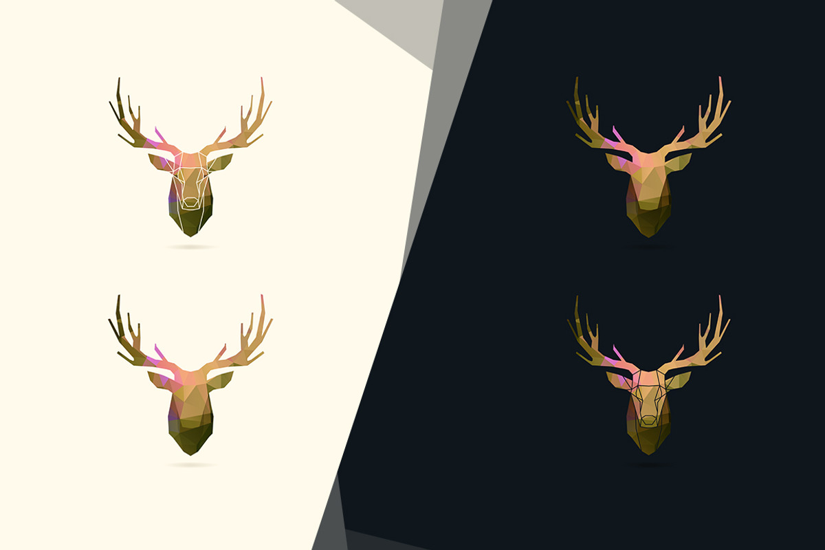 Polygonal Deer Collection, an Animal Illustration by blauananas (Photo 3 of 8)