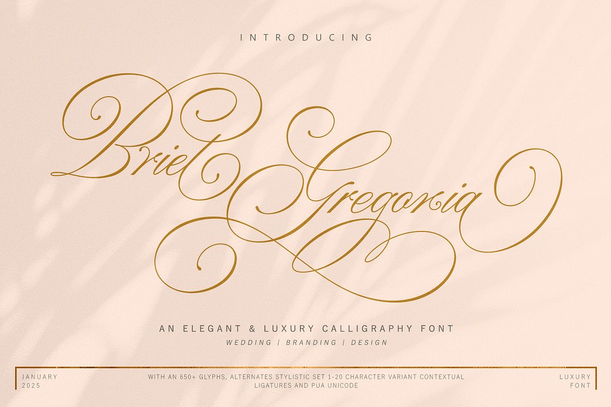 Briel Gregoria, a Script Font by JamalCreativeStudio (Photo 1 of 12)