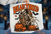 Halloween Dead Tired Skeleton Coffin, a Seasonal Illustration by Canvas Craft (Thumbnail 1 of 6)