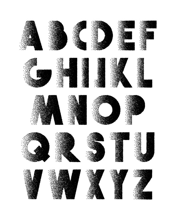 Font Retro Stipple. Alphabet retro, an Object Graphic by Modern vector