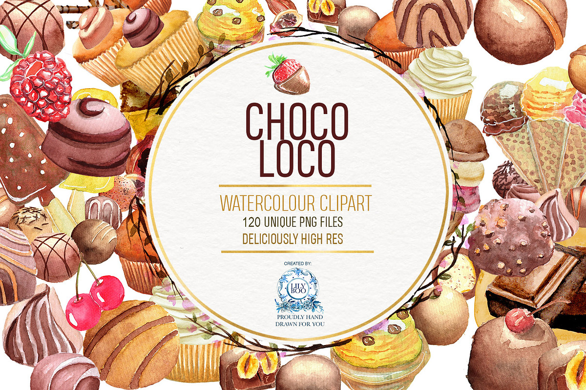 120 Gourmet Chocolate Clipart PNG, an Illustration by LilyBoo Clipart (Photo 1 of 8)