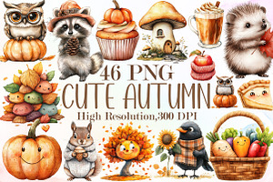 Cute Autumn Clipart, an Illustration by Sublimation Artist