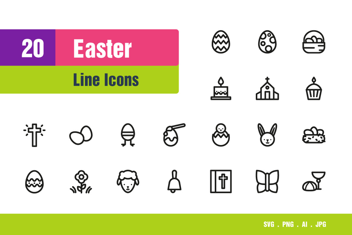 Easter Icons, an Outline Icon by Sooodesign (Photo 1 of 2)