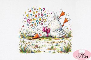 Funny Clumsy Goose PNG, a Seasonal Illustration by Daily.Designs
