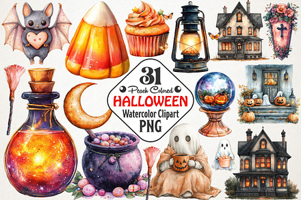 Peach Colored Halloween Clipart