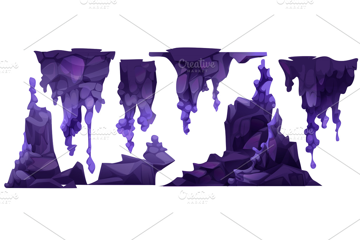 Purple cave formations, an Illustration by art PVP - market