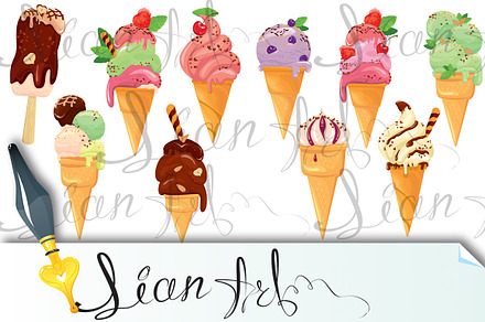Big set of Ice cream cones