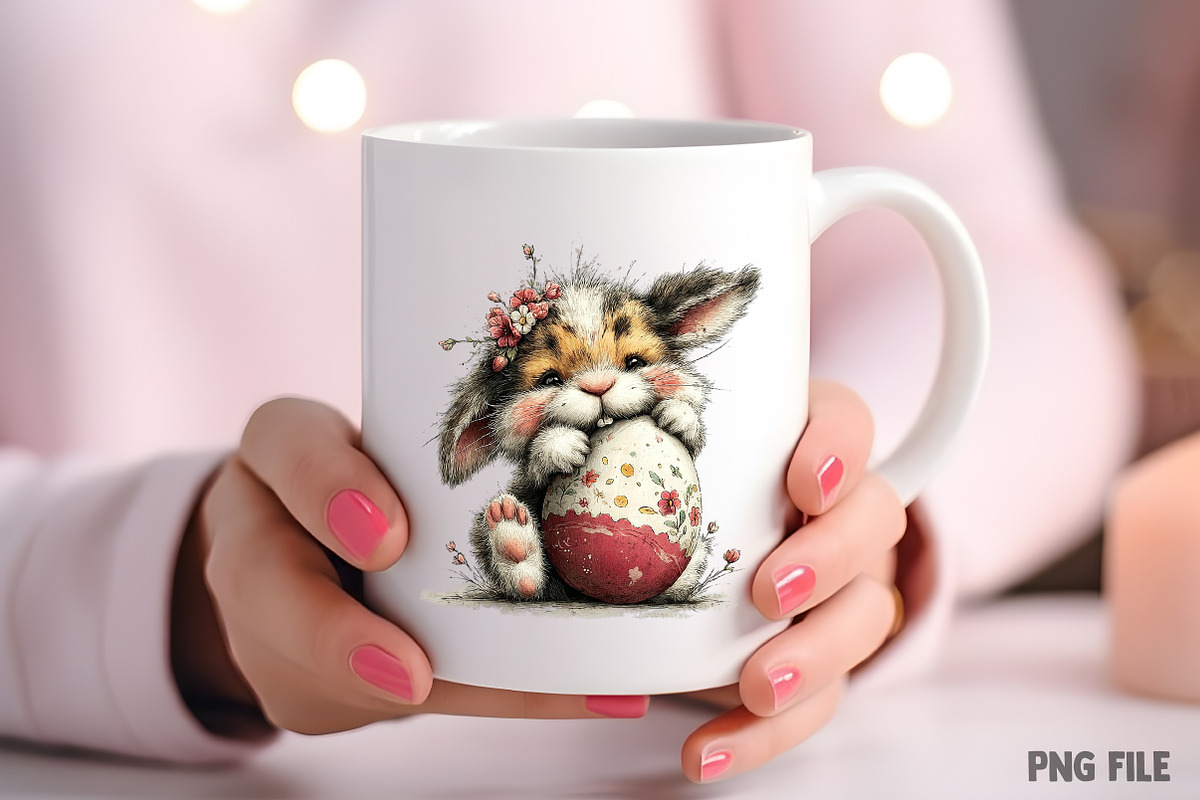 Whimsical Easter Bunny Clipart Png, an Illustration by Craft Nest (Photo 8 of 11)