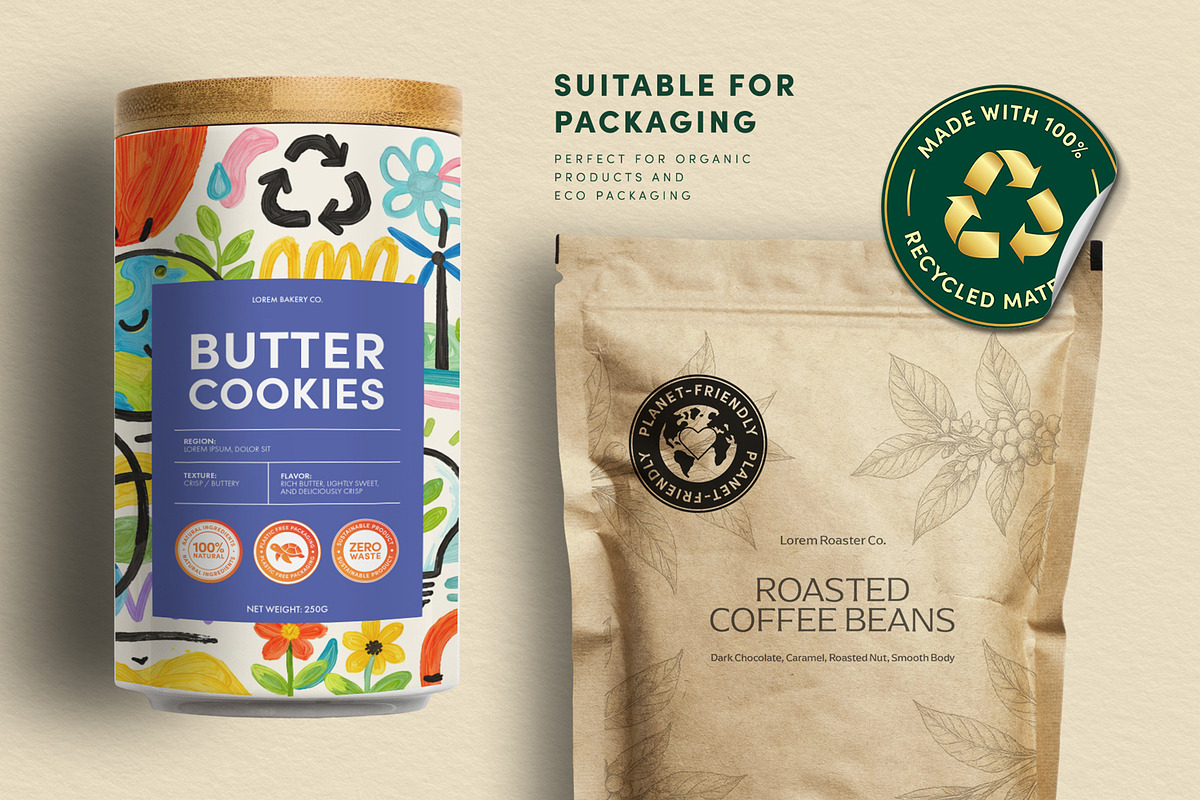 Eco Friendly Badge Sticker Set Vecto, an Object Graphic by DesignerCandies (Photo 8 of 9)