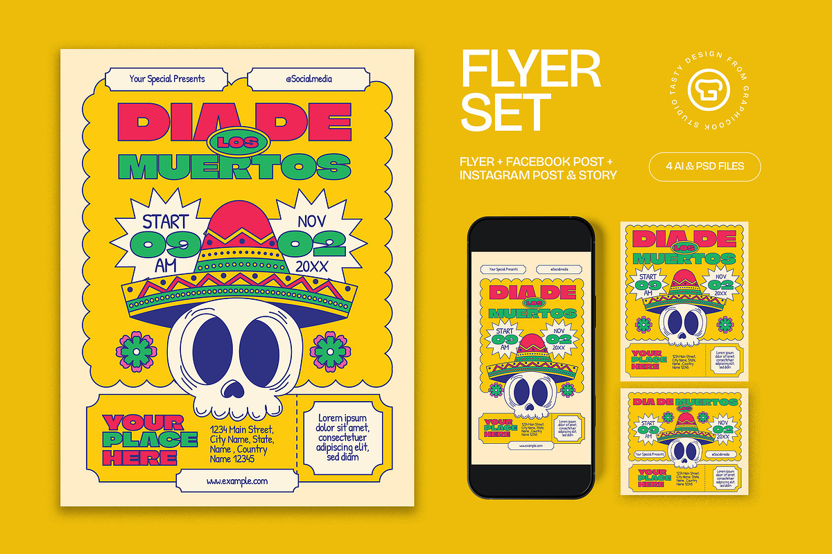Dia De Los Muertos Flyer