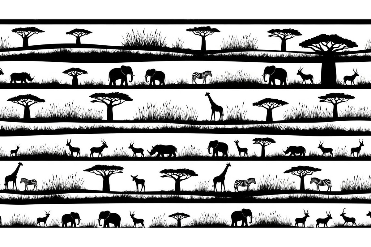 Abstract Savanna Scenery Silhouette, a Graphic by Designer_Momina (Photo 13 of 13)
