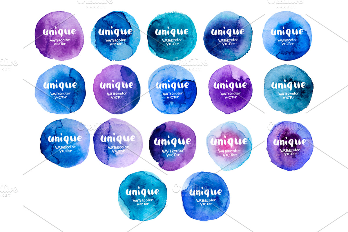 Watercolor round elements set., an Illustration by Vasilevska (Photo 5 of 5)